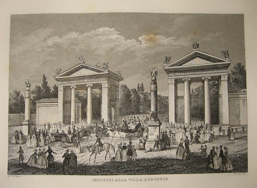 Cottafavi Gaetano (attivo nella prima metà  del XIX Secolo) Ingresso alla Villa Borghese 1843 Roma 